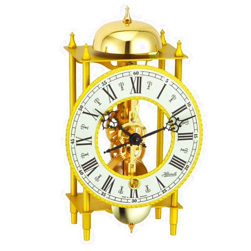 Qwirly Store: LAHR Mechanical Mantel Clock #23004000711 by Hermle - Skeleton Antique Table Clock with Pendulum and Chimes