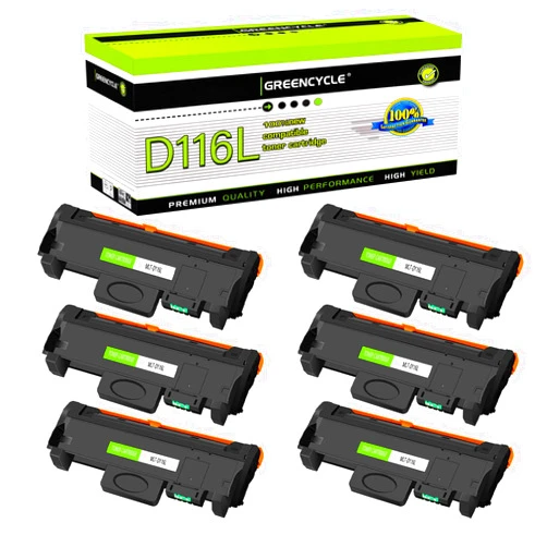 greencycle Compatible Toner Cartridge Replacement for Samsung 116L MLT-D116L MLTD116L D116L Use for Xpress SL-M2825DW SL-2835DW SL-2885FW SL-2875FD SL-2875FW SL-M2625D Printer (Black, 6-Pack)