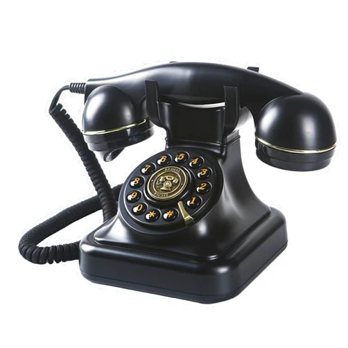 TangYeah 1930s Retro Landline Phone Redial,Old Landline Telephone Hearing Aid Compatible,Antique Telephone,Vintage Corded Desk Phone,Retro Push Button Phone Tangle Free Cord for Home, Office, Black