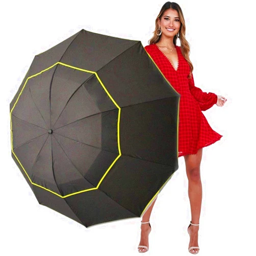 Kalolary UPF 50+ UV Protection Compact Golf Umbrella,62 Inch Extra Large Oversize Double Canopy Vented Umbrella Windproof Waterproof for Men and Women