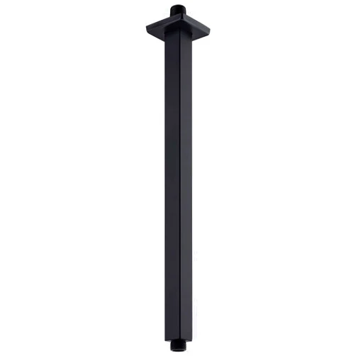Anpean 16 Inch Square Ceiling Mounted Shower Arm and Flange for Rain Shower Head, Matte Black