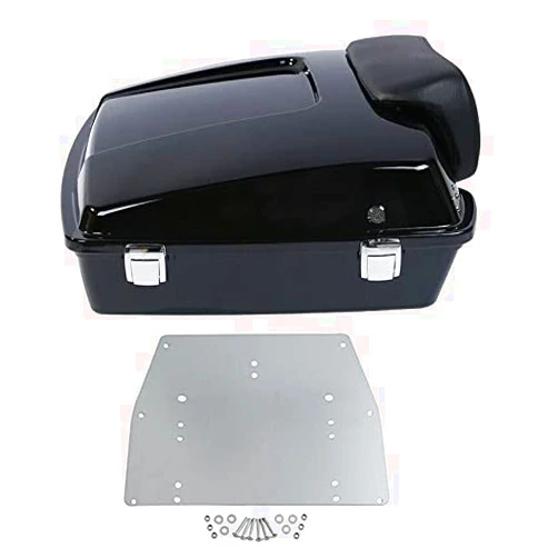 TCMT Vivid Black Razor Tour Pack Trunk Chopped Backrest Metal Base Plate Fits For Harley Touring Road King Road Glide Street Glide Electra Glide 1997-2013