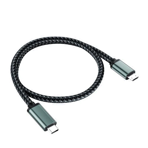 LUKFOCAB USB C to Micro USB Cable 1FT, Short 0.3M Braided Type C to Micro USB Cable, Android Charging Cord Supports Charge & 480Mbps Sync, for Mobile, MacBook Pro Samsung Galaxy, PS4, Kindle, Camera, GPS, LG