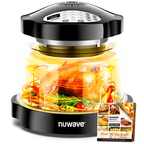 Nuwave Oven Pro Plus Air Fryer, Infra-Red Countertop, 2025 Advanced Convection, No Defrosting or Preheating, Cook Fresh or Frozen, Durable Power Dome, 100 Presets & 50 Memory, PFAS Free, Black