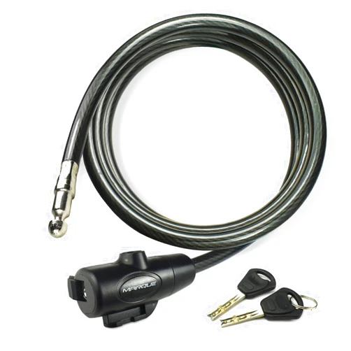 MARQUE Bike Lock with Key – 3/8” (4Ft, 7Ft, 15Ft, 25Ft) Straight Cable Locks with Keys, Anti-Theft Security Cable for Bicycles, Scooters, Kayaks, Paddle Boards, Gates