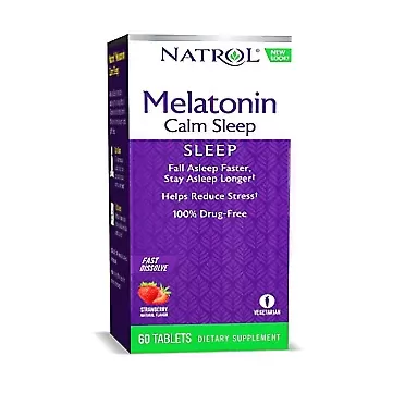Natrol Advanced Melatonin Plus Sleep Aid, Strawberry, Fast Dissolve Tablets, 120 Count (2 X 60 Count Bottles)