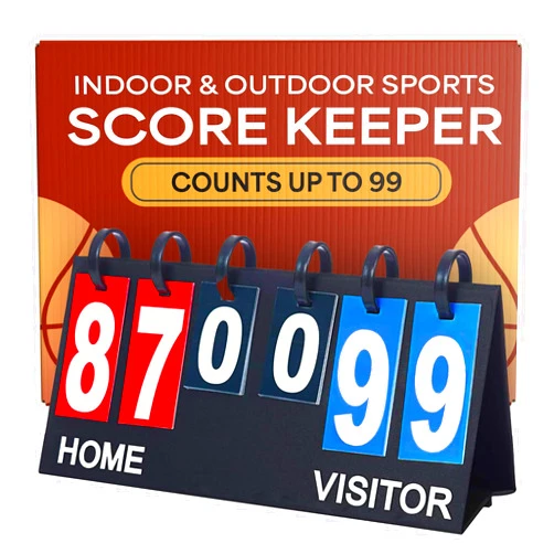 Upstreet Scoreboard/Score Keeper for Indoor & Outdoor Sports - Ping Pong/Baseball/Tennis/Basketball Scoreboard or Varsity Scoreboards/Volleyball Scorekeeper - Portable Scoreboard Flips up to 99