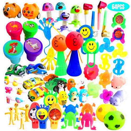 Seilaiap Party Favors for Kids, 64 Pcs Small Toys Prizes Bulk, Easter Basket Goodie Bag Stuffers, Pinata Egg Fillers, Treasure Box Toys for Classroom, Prize Box Birthday Gift Bag Student Rewards