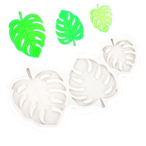 Styquenzer Tropical Leaves Silicone Molds Leaf Fondant Mold Monstera Leafage Silicone Fondant Mold Small Tropical Leaf Silicone Mold Cake Decorating Polymer Clay Mold for Candy Chocolate Baking Cookie Pastry