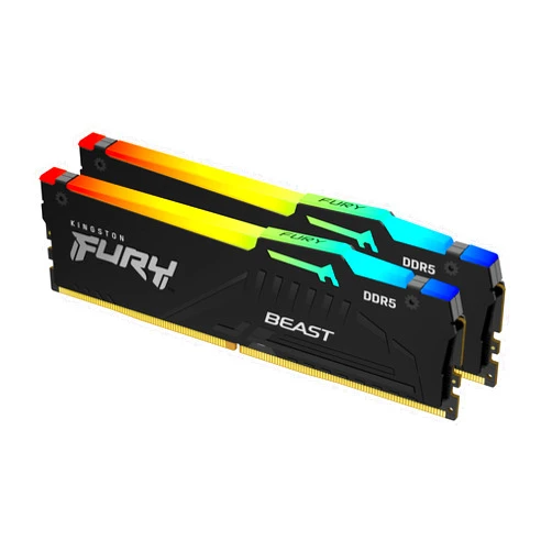 Kingston Fury Beast RGB 64GB (2x32GB) 6000MT/s DDR5 CL30 Desktop Memory | AMD Expo | Plug N Play | Kit of 2 | KF560C30BBEAK2-64