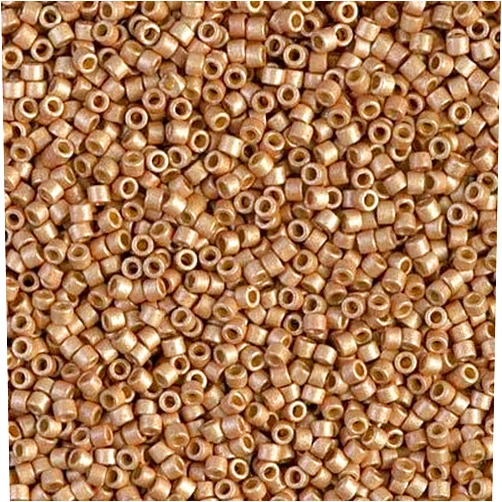 Barrel of Beads Miyuki Delica 11/0 Cylinder Seed Beads - Matte Duracoat Galvanized Champagne - DB1834F 5 Grams