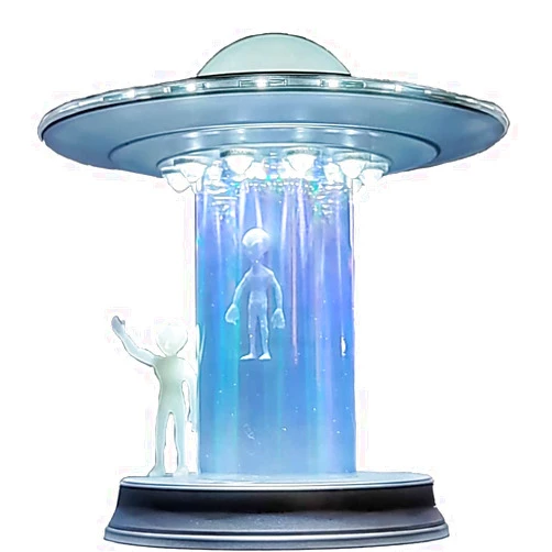 WAN TAI Alien UFO Table Touch Lamp LED Alien Abduction Cool Unique Holographic Décor Color Changing Futuristic Gift Space Lover Figure Statue Bedroom Living Room Display Exhibit (Galaxy I)