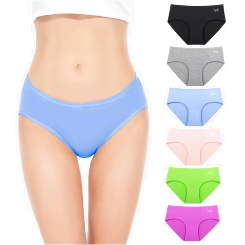 Cholewy Womens Underwear Cotton Panties Bikini Hipster Briefs Set for Ladies Teen Girls Comfortable Breathable 6 Pack