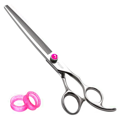 FOGOSP Thinning Shears for Dogs Grooming 7.5 in Professional Long Dog Thinning Shears 50 Teeth Dog Grooming Scissors for Pet Cat Japan 440C Stainless Steel 30% Thinning Rate(7.5'',Blending)