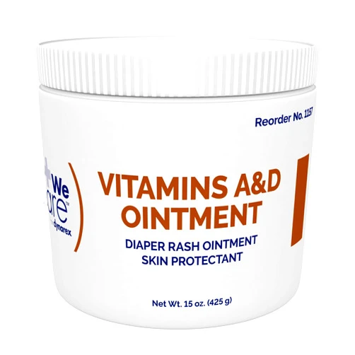 Dynarex Vitamins A & D Ointment, Ointment with Vitamin A and Vitamin D Skin Protectant, for Diaper Rash and Discomfort, White, 15 oz Jar
