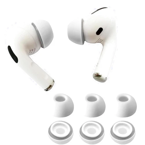 KASOTT Upgraded Best Memory Foam Ear Tips for AirPods Pro 1st & 2nd Gen | New Version 5.0 | Comfortable Foam Ear Tips | Better Noise Cancellation | 3 Pairs Replacement Tips (L, Grey)