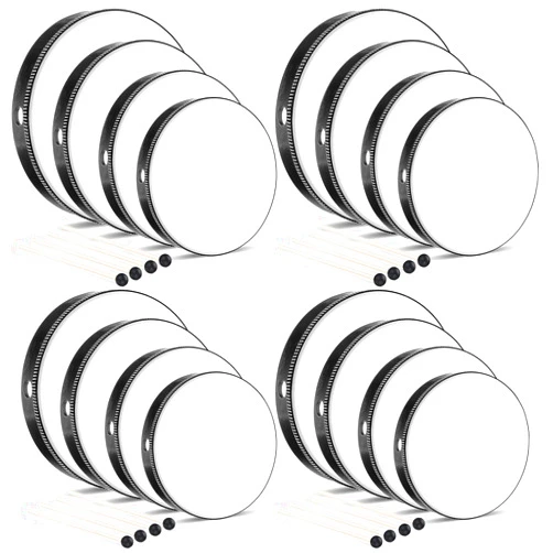 Konohan 16 Pcs Kids Hand Drums Wooden Frame Drum with Drum Stick, 12 Inch 10 Inch 8 Inch 6 Inch Educational Musical Instruments for Adults Drums Beginners for Home School Party Supplies (Black)