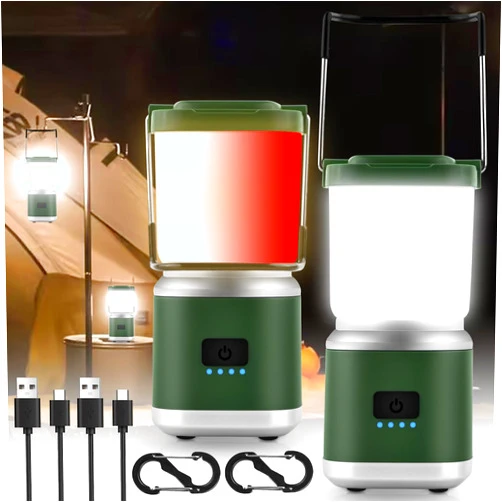 Hoxida Rechargeable LED Camping Lantern for Kids Adult Camping Emergency Lights for Power Outages Mini Waterproof Portable Camping Tent Lamp Lantern Night Light Flashlight for Camping Hurricane