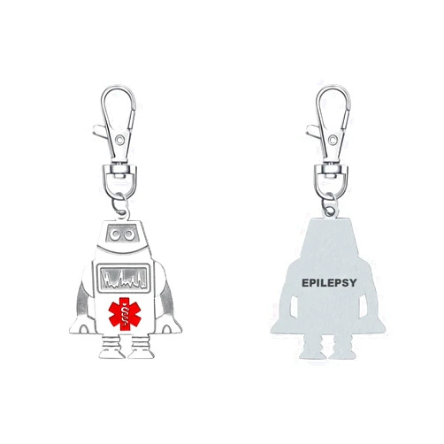 COMTRUDE Robot Medical Alert Keychain Medical Logo Charms Gifts for Elders Good for Bags,Clothes