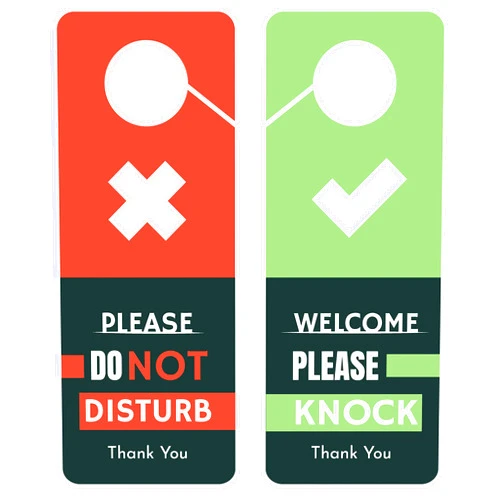 CLEVER SIGNS Business Design Do Not Disturb Sign and Welcome Please Knock Door Hanger Sign, 2 Pack, Double Sided, Ideal for Offices, Online Sessions and Meetings, Online Classes, Home Offices, Recording