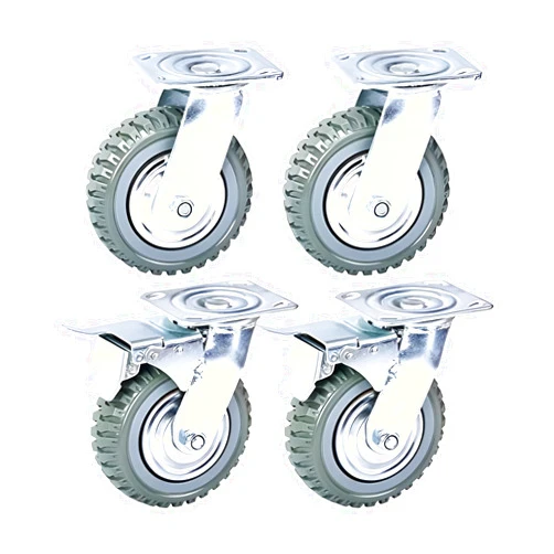 Nisorpa 4 Pack Heavy Duty Plate Casters Set 6 inch Swivel Wheel with Brake Anti-Skid 360 Degree Ball Bearing Castor Wheels(All Swivel,2PCS with Brake 2PCS Without)