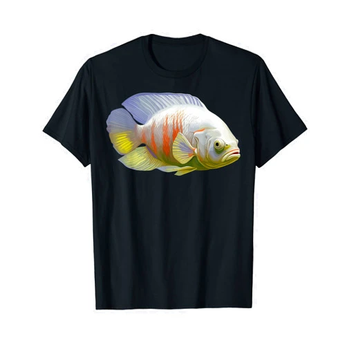 Fish Keeping Fresh Water Aquatics Lovers Shirts Albino Oscar Fish American cichlid for Monster Fish Keepers T-Shirt