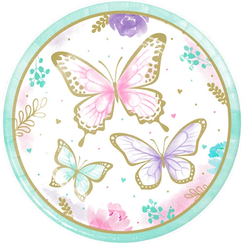 Creative Converting Golden Butterfly Paper Plates, 8 ct