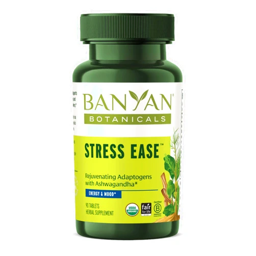 Banyan Botanicals Stress Ease – Organic Herbal Supplement for Stress & Fatigue* – with Ayurvedic Adaptogen Ashwagandha (Withania somnifera) Root – 90 Tablets – Non-GMO Sustainably Sourced Vegan