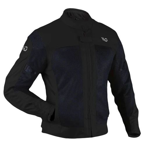 WD Motorsports Miami Mesh Motorcycle Jacket for Adventure Riding - Lightweight with Reflective Panels - Best Biker Textile Jacket - CE Armored (Black, Small)