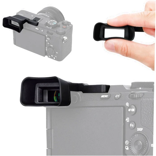 Kiorafoto A7CII A7CR Eyecup Eyepiece, Soft Silicon Extended Camera Eye Cup Viewfinder Special Designed for Sony Alpha A7C II A7C R Full-Frame Camera with Hot Shoe Cap (Not Fits Sony A7C Camera)