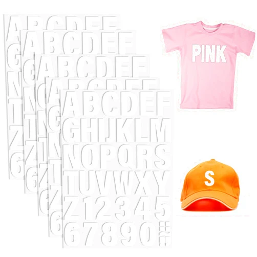 WY LIGHTING LEVEL 5 Sheets 215 Pieces Iron on Letters and Numbers for Clothing, 2 Inch Iron on Vinyl Letters, Heat Transfer Letters with A-Z PU Alphabets Letters 0-9 Iron on Numbers Alphabet Sticker for Fabric, Clothin