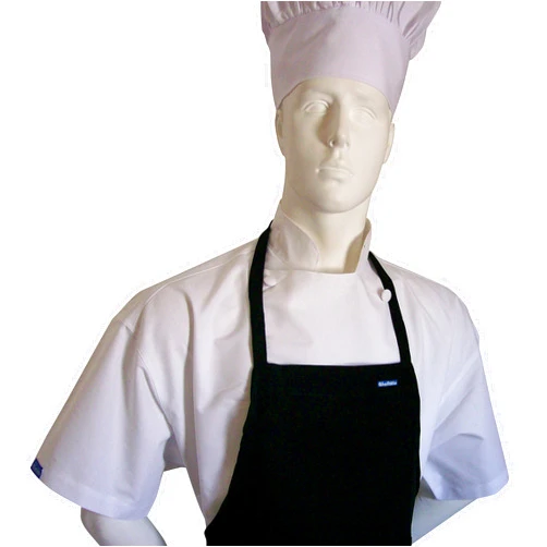 CHEFSKIN 6X XXXXXXl Chef Set Jet Black Apron + hat, Ultra Lite Fabric
