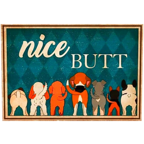 TUNIU Love Dog Vintage Funny Dogs Vintage Dog Nice Butt Vintage Metal Tin Sign 8x12 Inch Vertical Poster For Bedroom Bathroom Living Room Kitchen Home Decorative Art Wall Decor Plaque