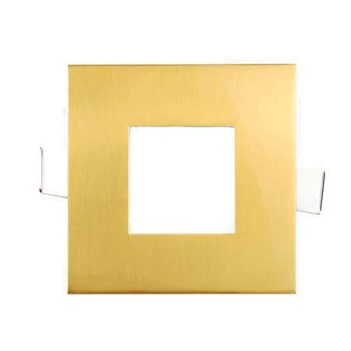 Perlglow 3 inch Slim Ultra-Thin Square Downlight Luminaire, Brushed Brass Finish, LED Recessed Light Fixtures Dimmable 5W=50W, 500 Lumens, IC Rated, 5CCT Selectable 2700K|3000K|3500K|4000K|5000K