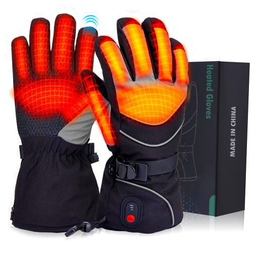 Juuka Heated Gloves for Men Women Rechargeable, 7.4v Battery Heated Ski Gloves Touchscreen Electric Gloves Heated Waterproof Heating Gloves for Winter Outdoor Work Skiing Hiking Camping