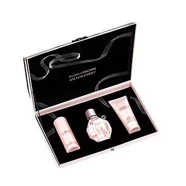 Viktor & Rolf Flowerbomb Eau de Parfum Spray, 1.7 Ounce, Flowerbomb Bombilicious Shower Gel, 1.7 Ounce and Flowerbomb Bombilicious Body Cream, 1.36 Ounce