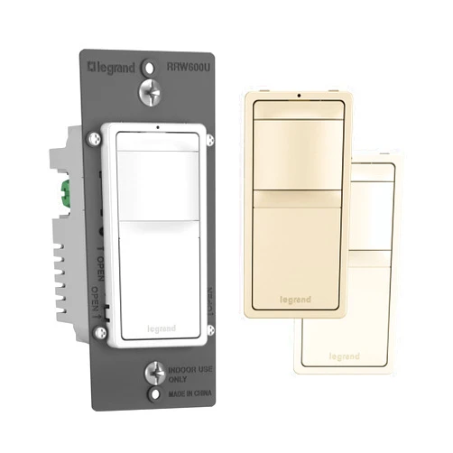 Pass & Seymour Legrand radiant RRW600UTCCCV4 600W Occupancy Motion Sensor Light Switch, 180 Degree Coverage, Auto On/Auto Off, Single Pole, White/Light Almond/Ivory (1 Count)