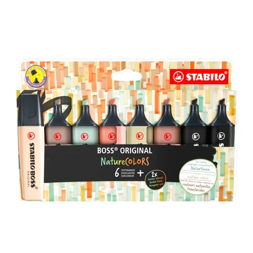 STABILO Highlighter BOSS Original NatureCOLORS - Pack of 8 Colours