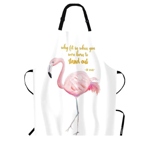 Beabes Born to Stand Out Flamingo Kitchen Bib Apron Tropical Pink Birds Inspiration Quote Polyester Adjustable Apron for Outdoor BBQ Gardening 27