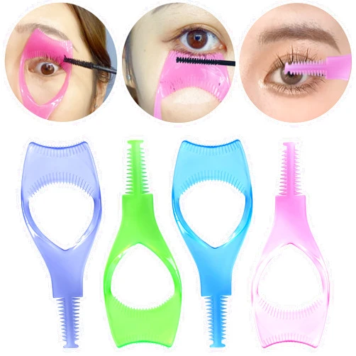 Whybraw Mascara Shield Guard 4 Pcs Lash Buddy Tool Mascara Guard Eye Lash Applicator, Makeup Cosmetic Lash Guard, Eyelash Tool 3 in 1 Upper Lower Mascara Applicator Tool