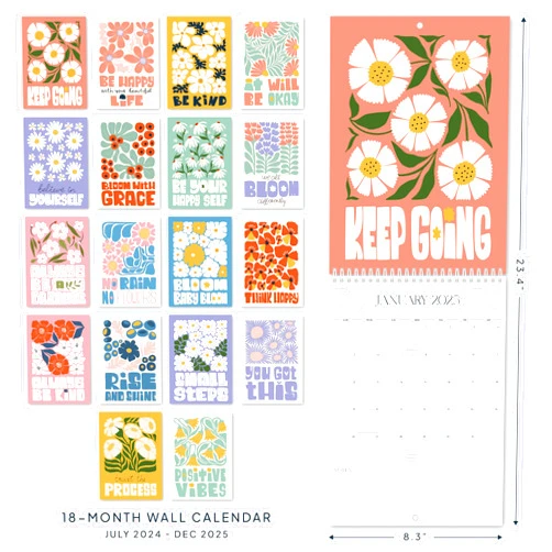 CHARMED AROMA 2025 Vertical Wall Calendar, Hanging Calendar from Now to December 2025, 18 Months (8.3