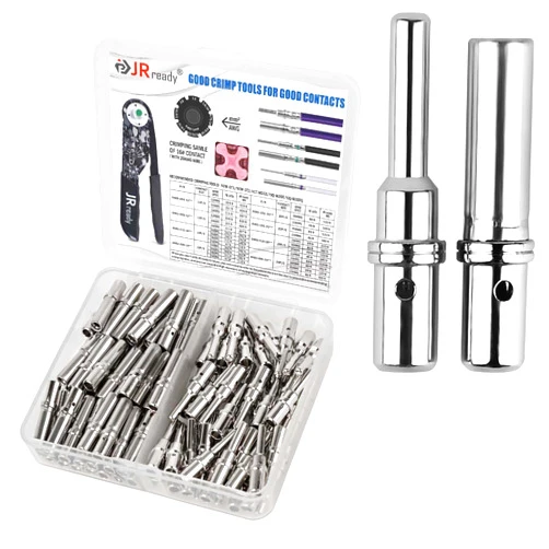 JRready ST6294-050 Deutsch Solid Contact Kit,DTP DTHD Series Connector Pins Terminal Auto Electrical Connectors,Pin 0460-204-12141/ Socket 0462-203-12141 Solid Contact Wire Gauge 12-16AWG,25A(MAX)