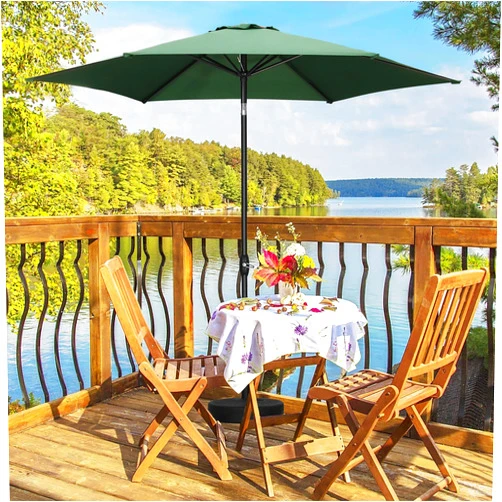 Bed Bath & Beyond Autlaycil 9ft Patio Outdoor Patio umbrella With Push-Button Tilt & Crank Green
