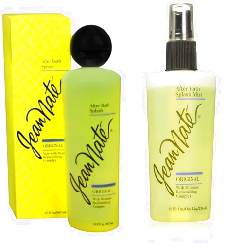 Jean Nate After Bath Splash, Original Bath Body Mist Infused with Vitamin E and Aloe Vera, 30 Fl Oz & 8 Fl Oz