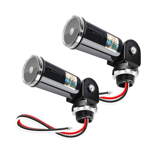 YELLORE 2 Pack Dusk to Dawn Photocell Sensor for Outdoor Lights, 120-277V Photoelectric Switch, UL Listed LED Light Sensor Hardwired, IP65 Waterproof Photo Cell for Most Outside Lighting Fixtures