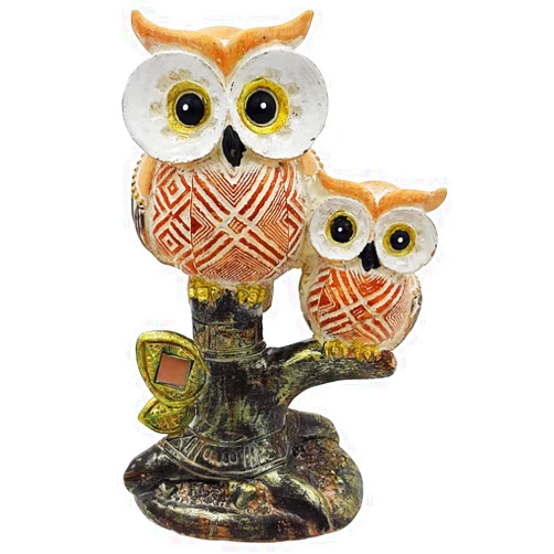 Rockin Owl Figurine Mom & Baby Set Very Cute Statue, 2 Owls Together - Nice Decoration for Home Office - Best Gift or Collectors Idea