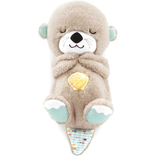 Fisher-Price Baby Toy Soothe 'n Snuggle Otter Portable Plush Sound Machine with Music Lights & Breathing Motion for Newborns 0+ Months