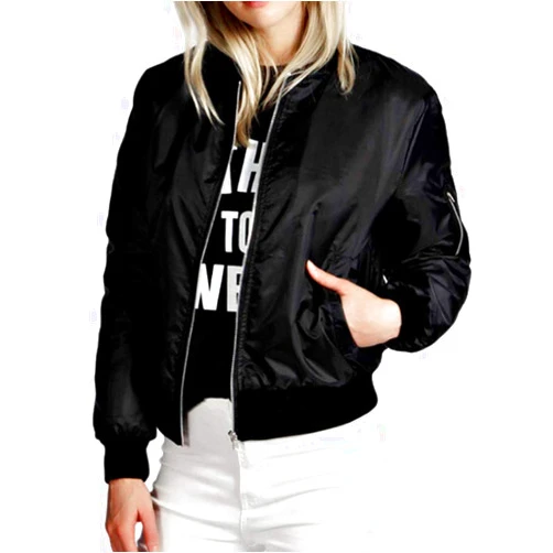 Lavnis Women's Lightweight Bomber Jacket Casual Long Sleeve Fall Coat Zip Up Outerwear Windbreaker