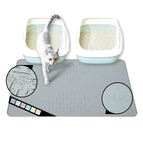 OHMO Cat Litter Mat Large Trapping Mat Premium Silicone Rubber 31.5x23.6
