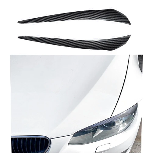 HDirect 2PCS Auto Headlight Eyebrow Cover Trim,Car Headlight Eyebrow Decoration,Eyelids Cover Trim,Compatible With BMW 3 Series E92 E93 LCI 2010-2012,Carbon Fiber Pattern
